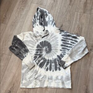 Old Navy Black and White Tie-Dye Men's Hoodie
